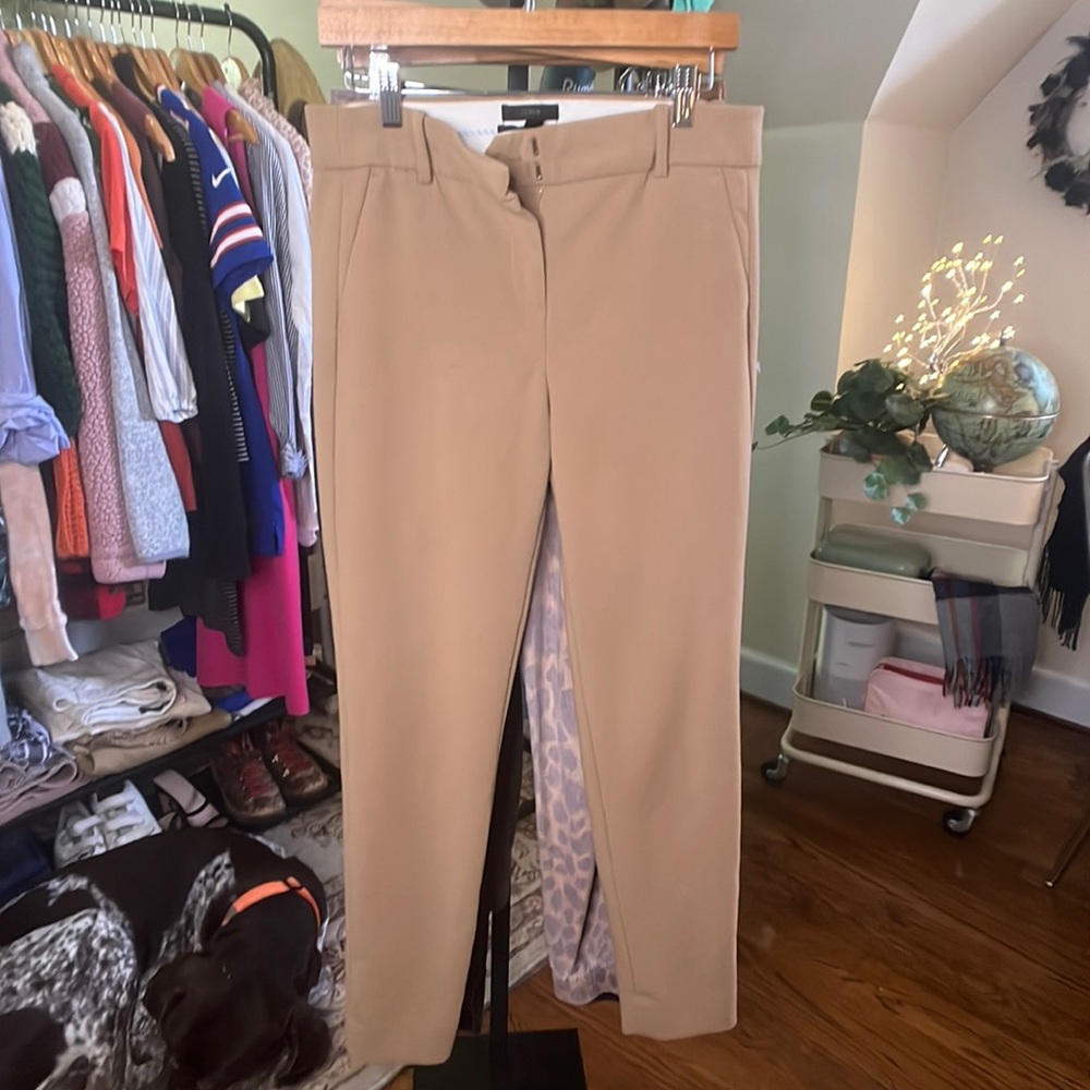 J. Crew Tan Stretch Skinny Dress Pants.
